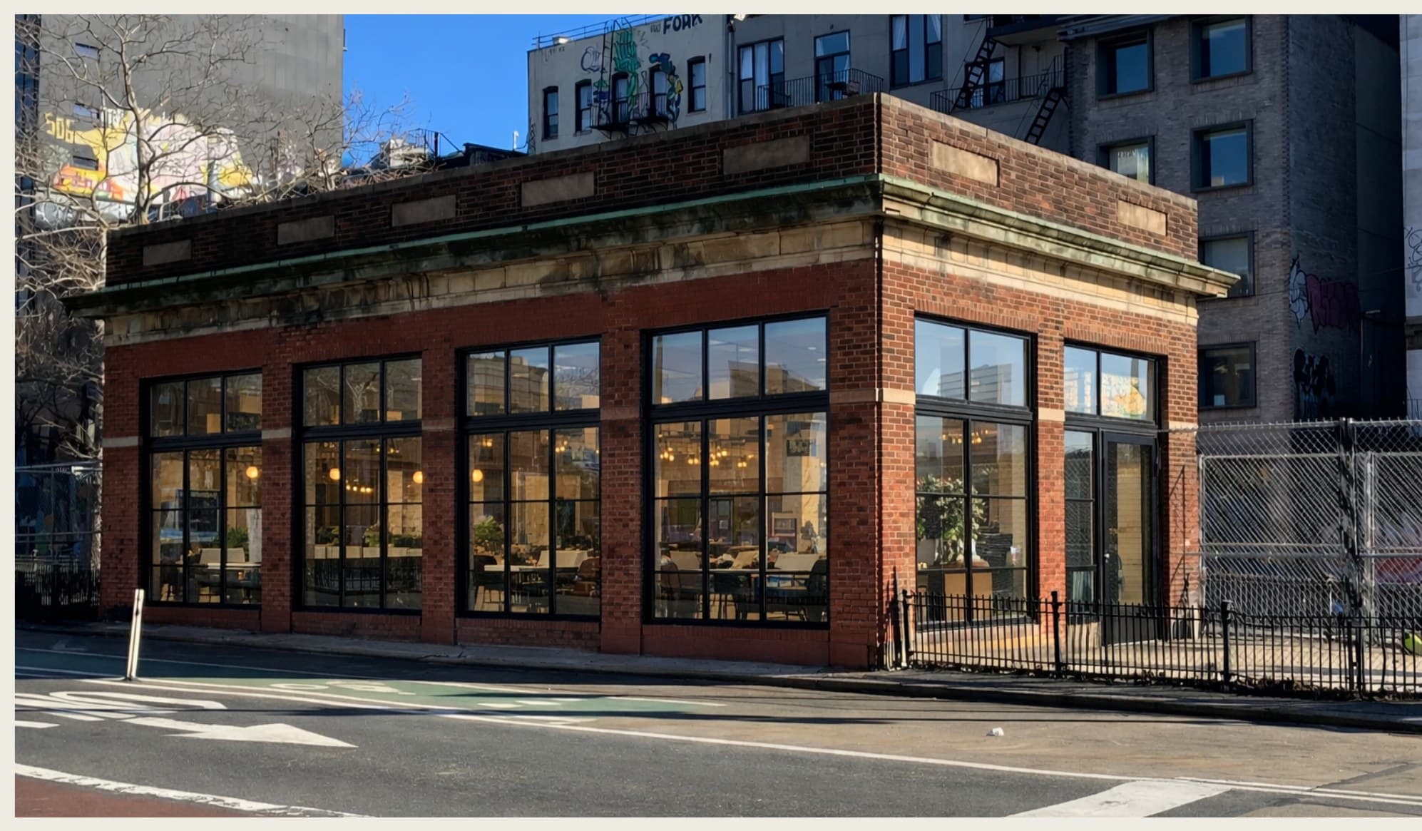Rendering of the same corner with the completed Lower East Side Cultural Center